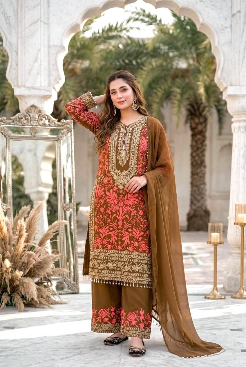 Indian Ethnic Wear Red Georgette | Zyanira