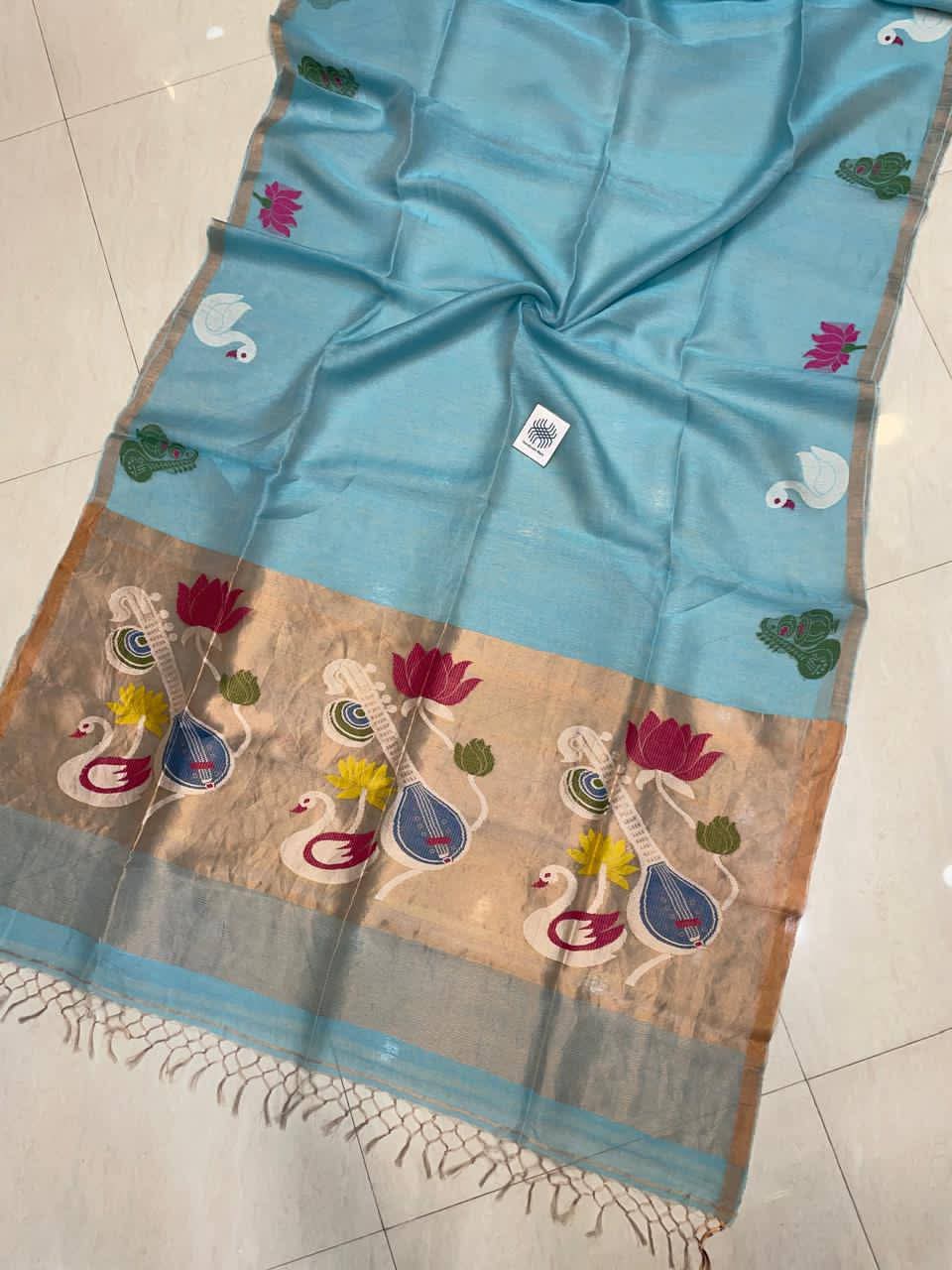 Sarees Silk Zari Linen Jamdani | Zyanira